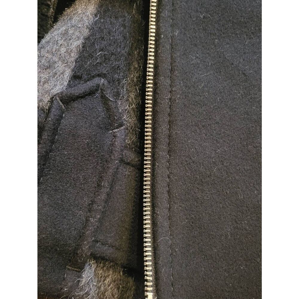 Karen Millen Coat Women's 8 Grey Black Plaid Wool Mohair Alpaca Zip Moto - Picture 7 of 7